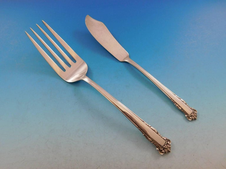 English Shell by Lunt Sterling Silver Flatware Set for 12 Service 64 ...