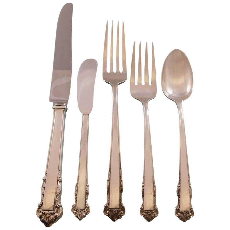English Shell by Lunt Sterling Silver Flatware Set for 12 Service 64 ...
