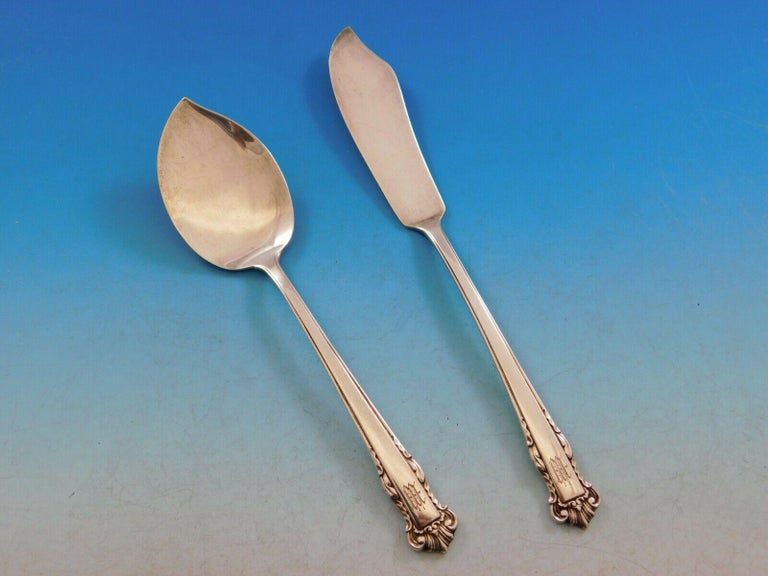 English Shell by Lunt Sterling Silver Flatware Set Service 84 Pcs M ...