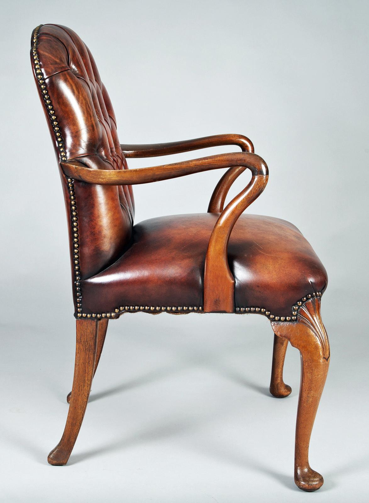 Chippendale English Shepherd's Crook Armchair For Sale