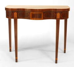 English Sheraton '18th-19th Century' Flip-Top Console Card Game Table