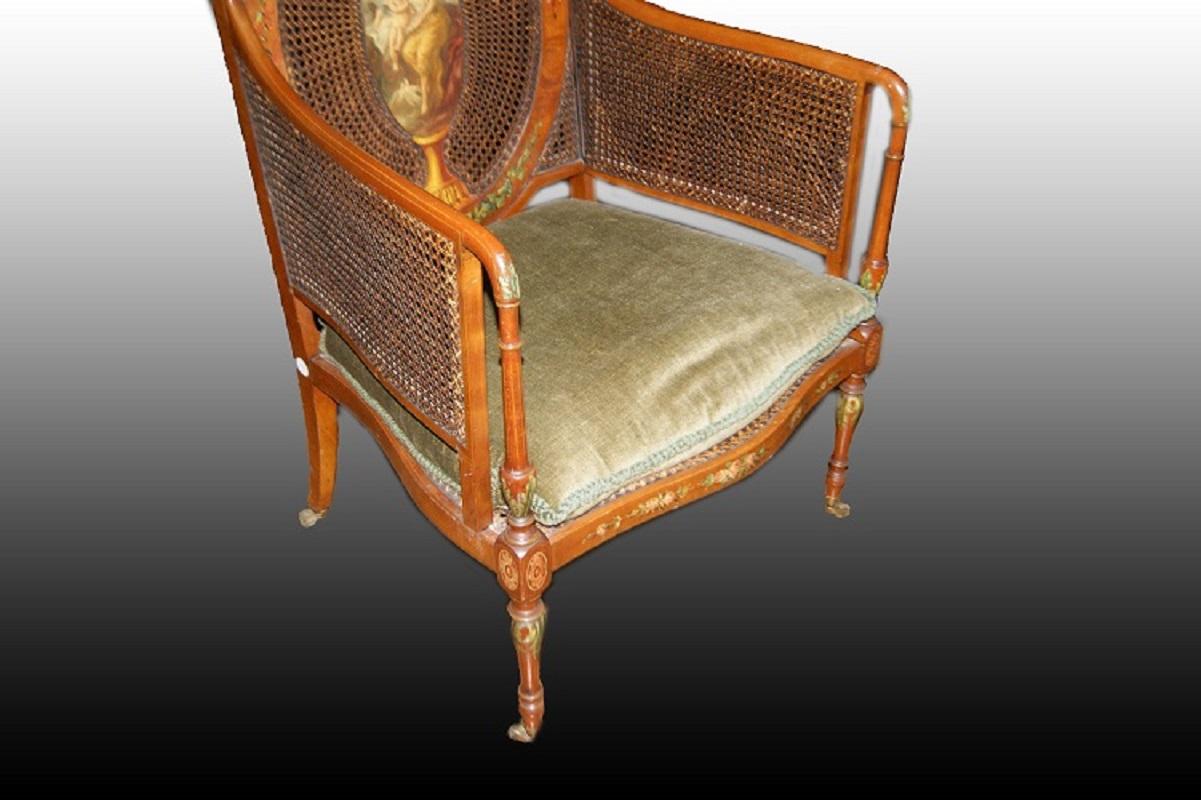 English Sheraton Armchair from the Early 1800s, Made of Mahogany Wood For Sale 2