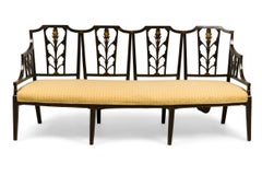 English Sheraton Black Lacquered Loveseat