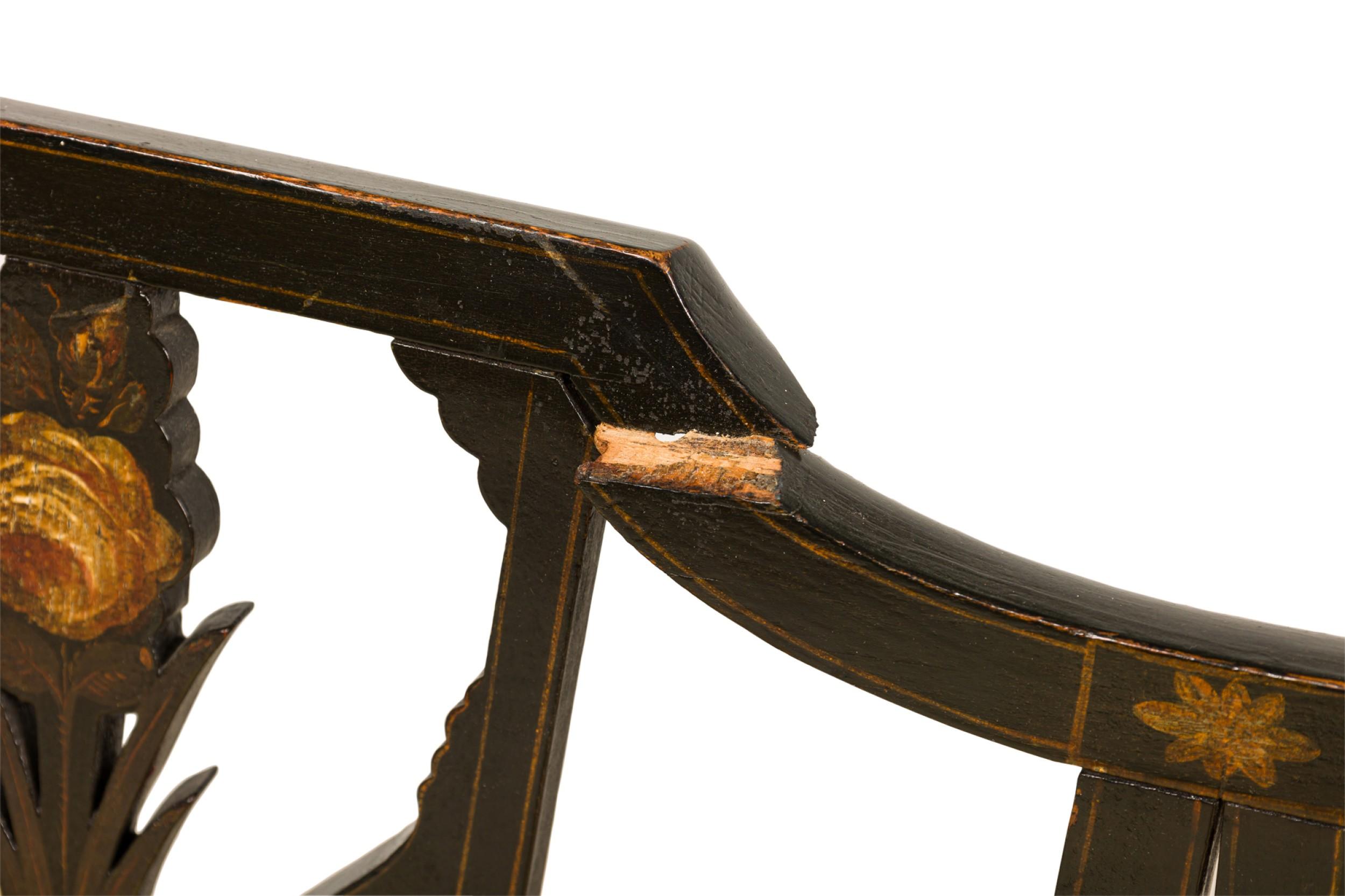 XIXe siècle Causeuse English Sheraton laquée noire en vente