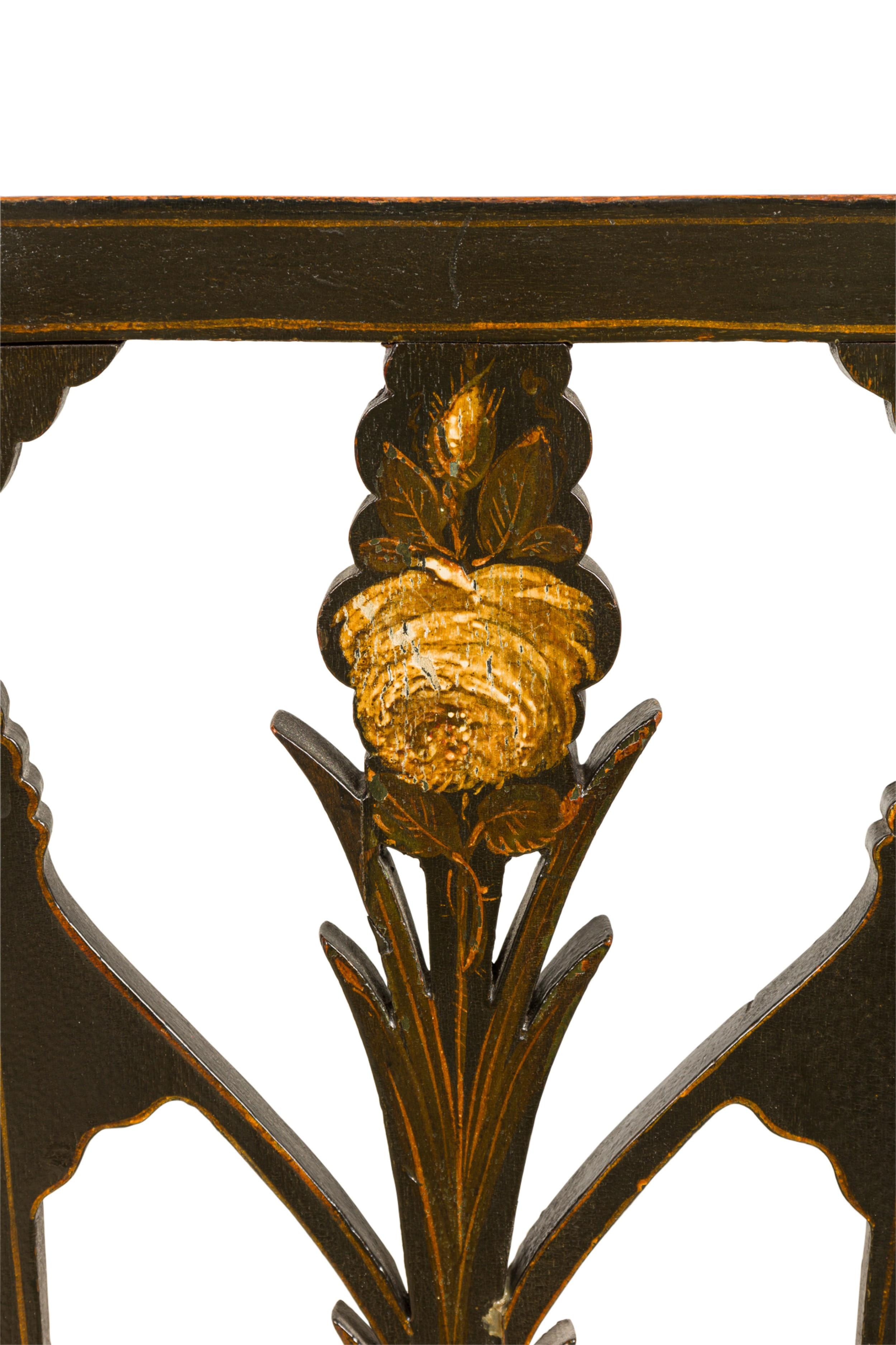 Laque Causeuse English Sheraton laquée noire en vente