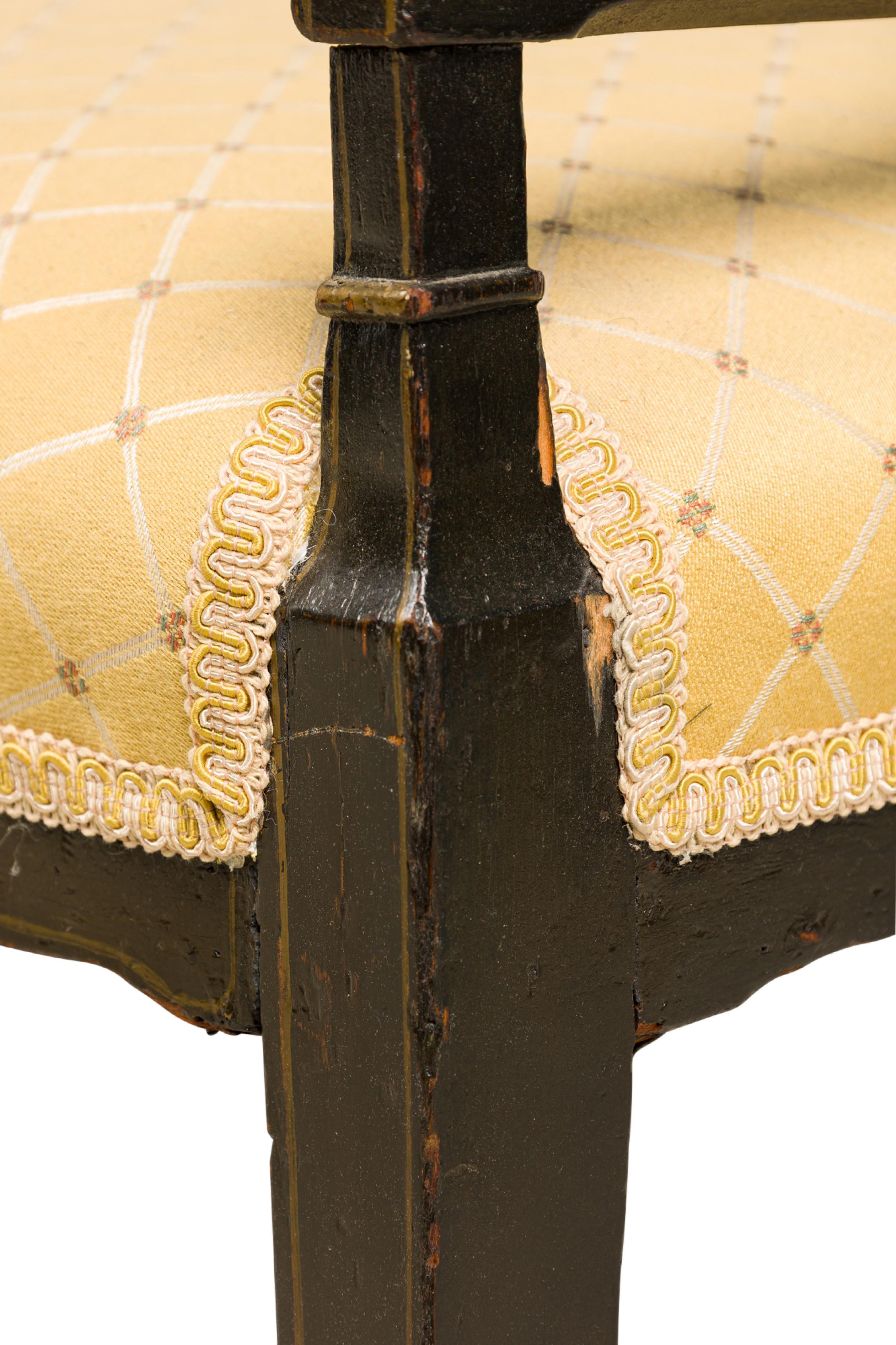 Causeuse English Sheraton laquée noire en vente 2