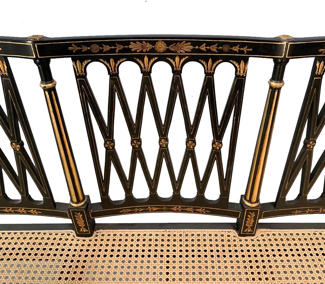 Gilt English Sheraton Lacquered Loveseat For Sale