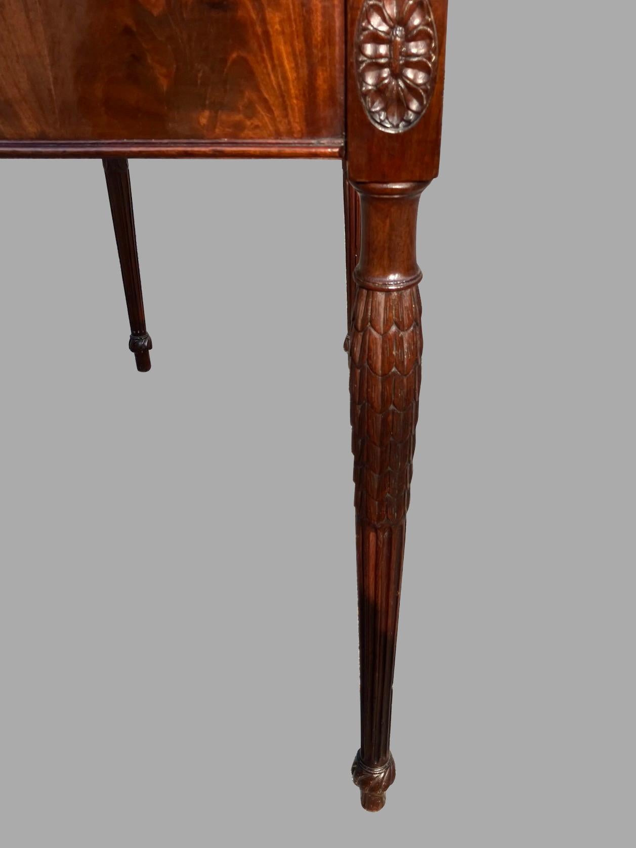 English Sheraton Mahogany Flip Top Games Table with Gilt-Tooled Leather Top  For Sale 2