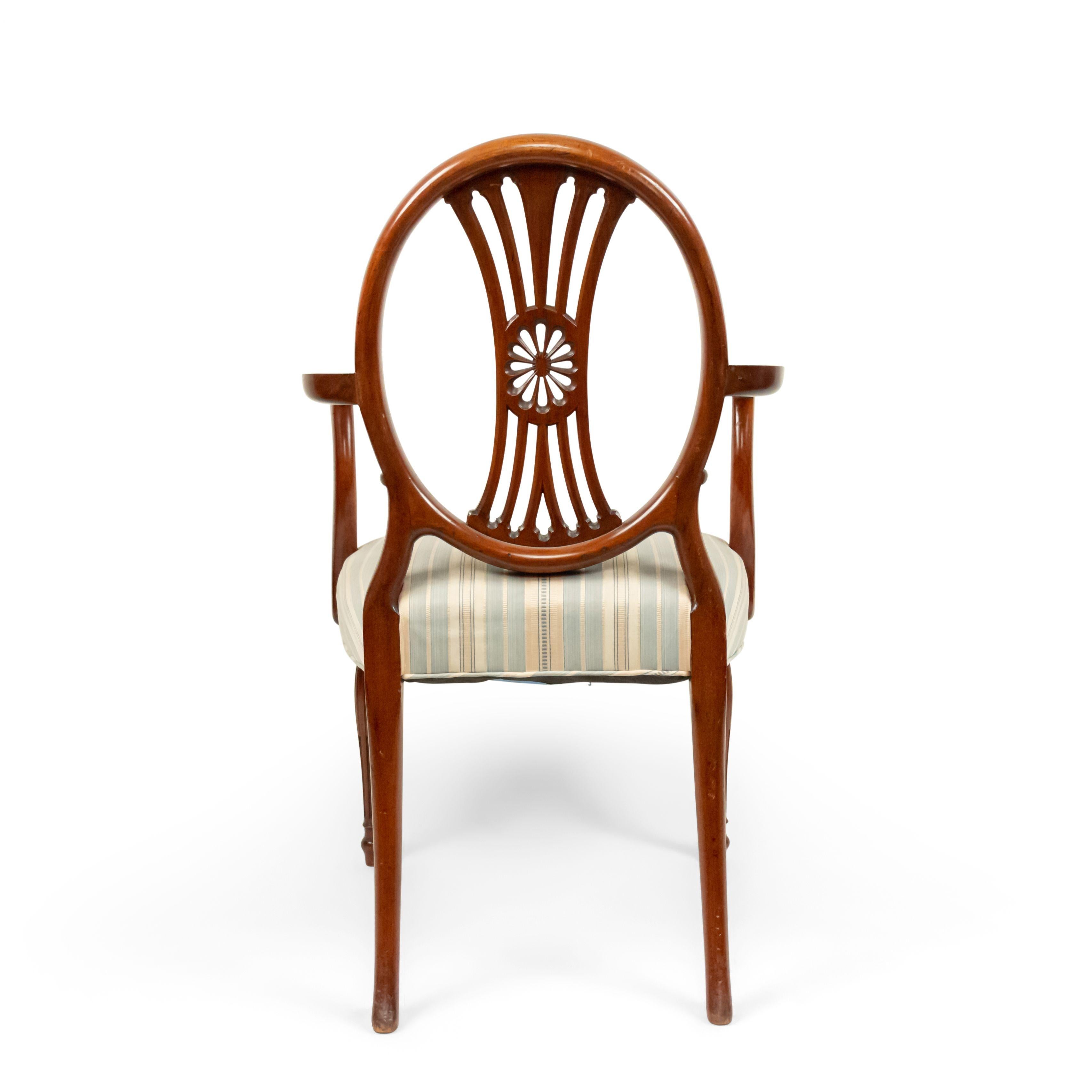 English Sheraton Mahogany Medallion Chairs For Sale 2