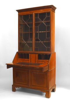 English Sheraton Mahogany Secretary