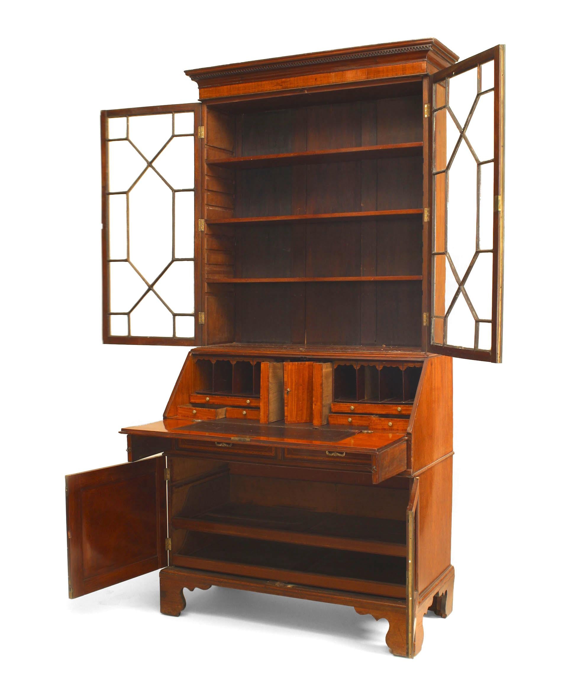 English Sheraton Mahogany Secretary In Good Condition For Sale In New York, NY