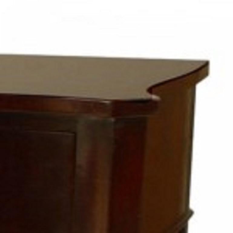 English Sheraton Mahogany Serpentine Console Table In Good Condition For Sale In Queens, NY