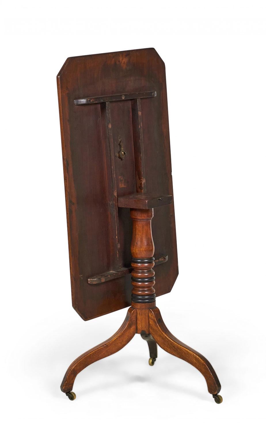 English Sheraton Mahogany Tilt Top Tea Table For Sale 5