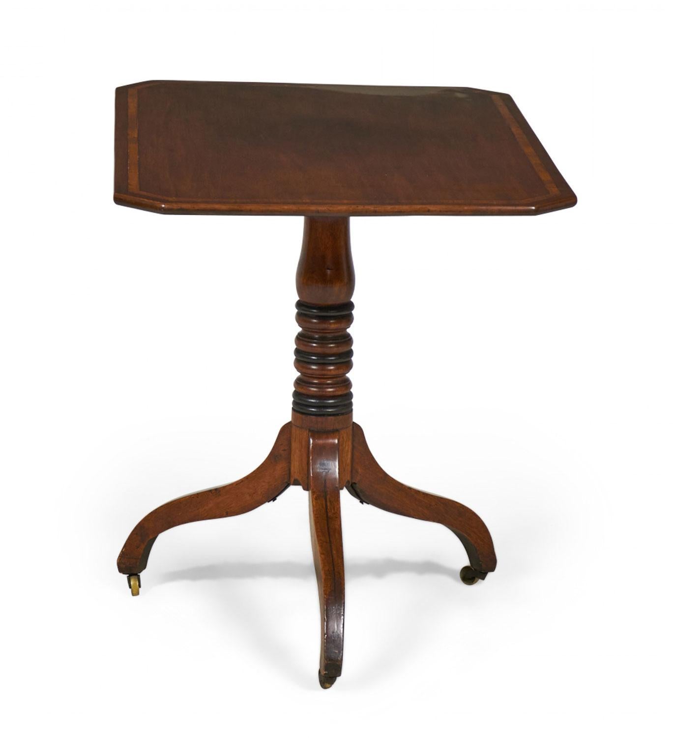 British English Sheraton Mahogany Tilt Top Tea Table For Sale