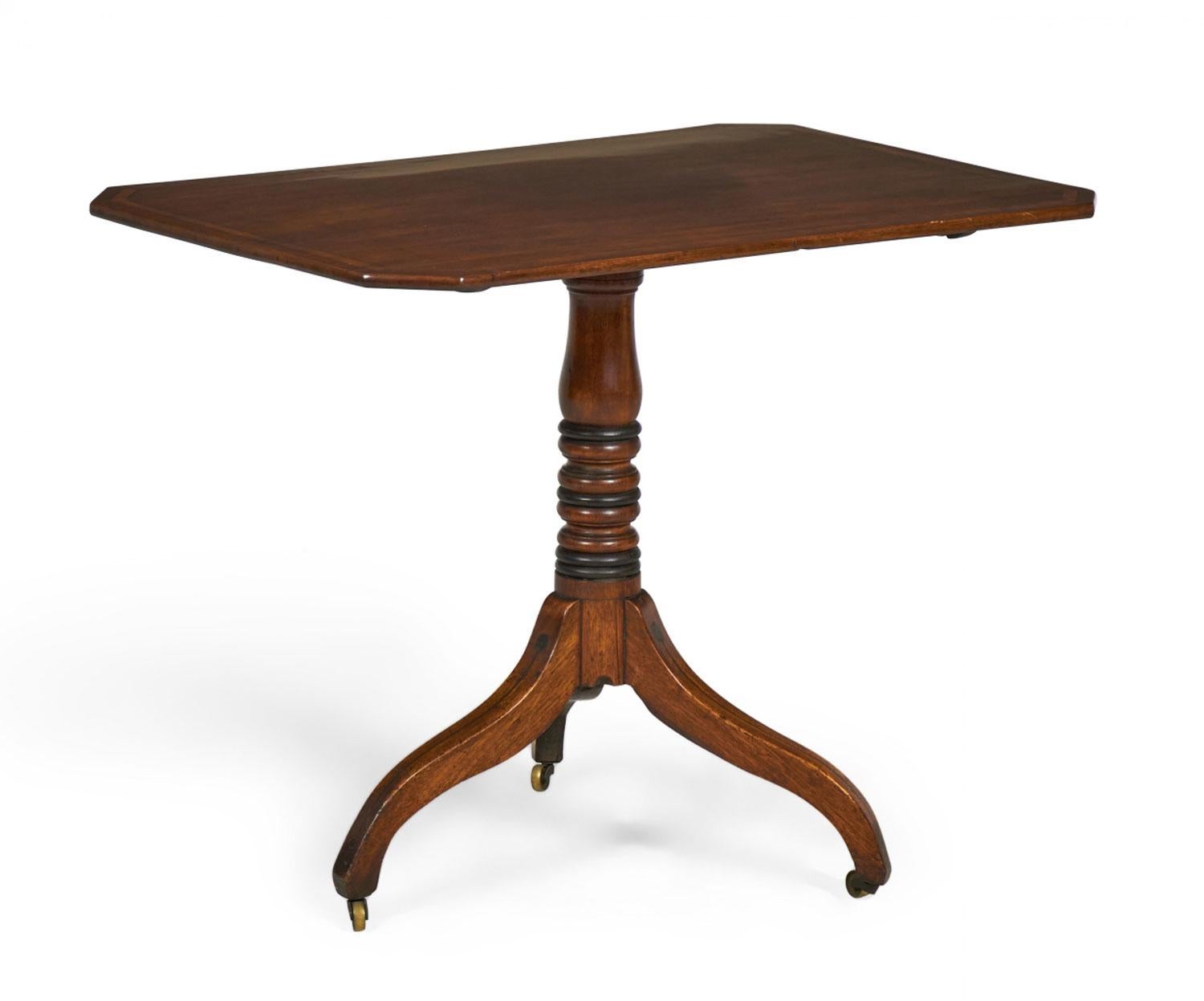Cast English Sheraton Mahogany Tilt Top Tea Table For Sale