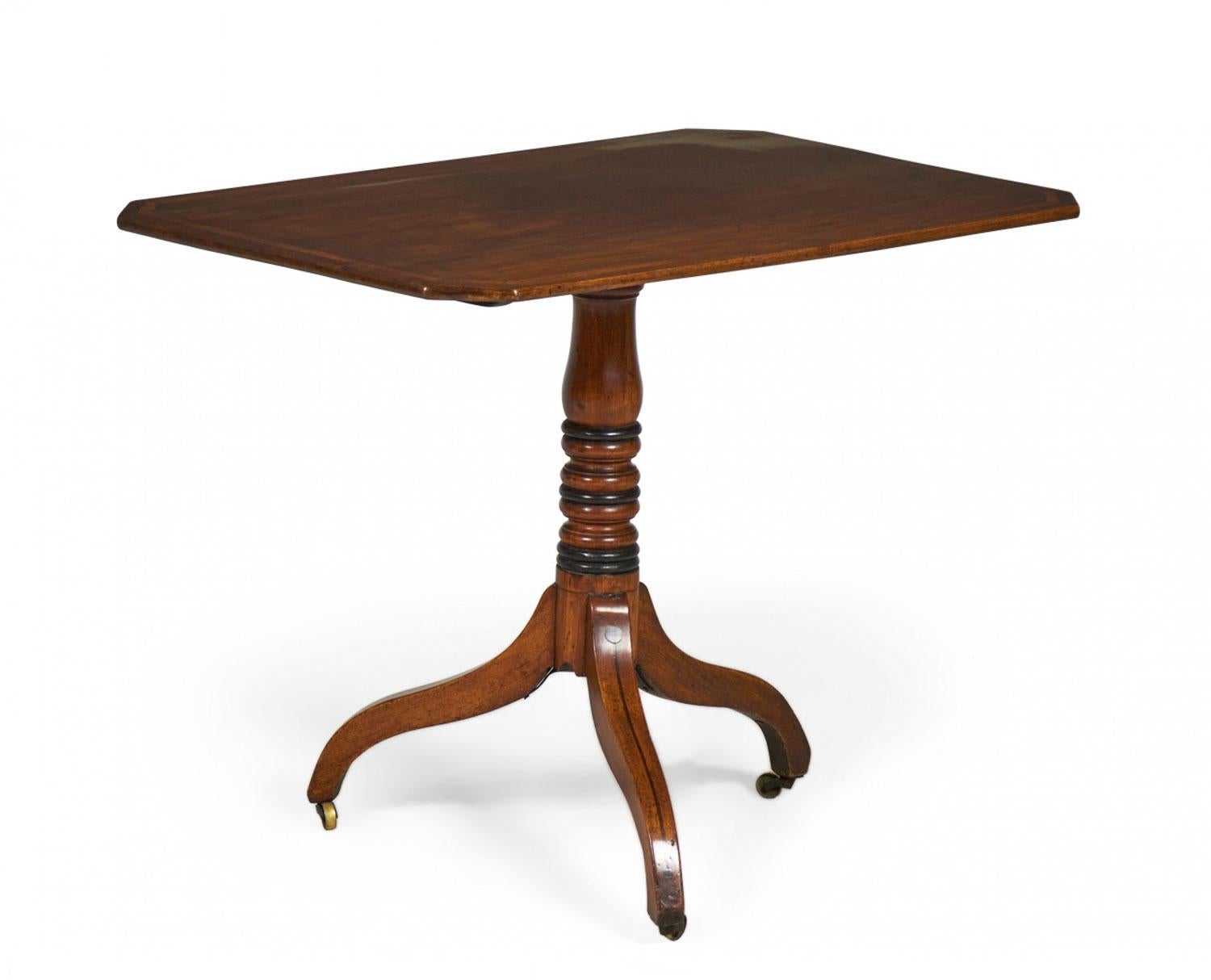 English Sheraton Mahogany Tilt Top Tea Table For Sale 1