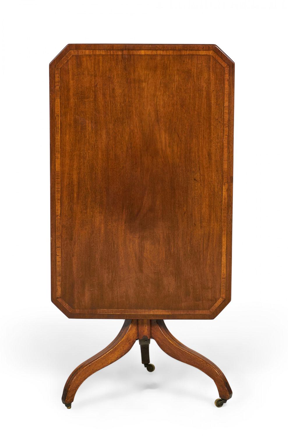 English Sheraton Mahogany Tilt Top Tea Table For Sale 2