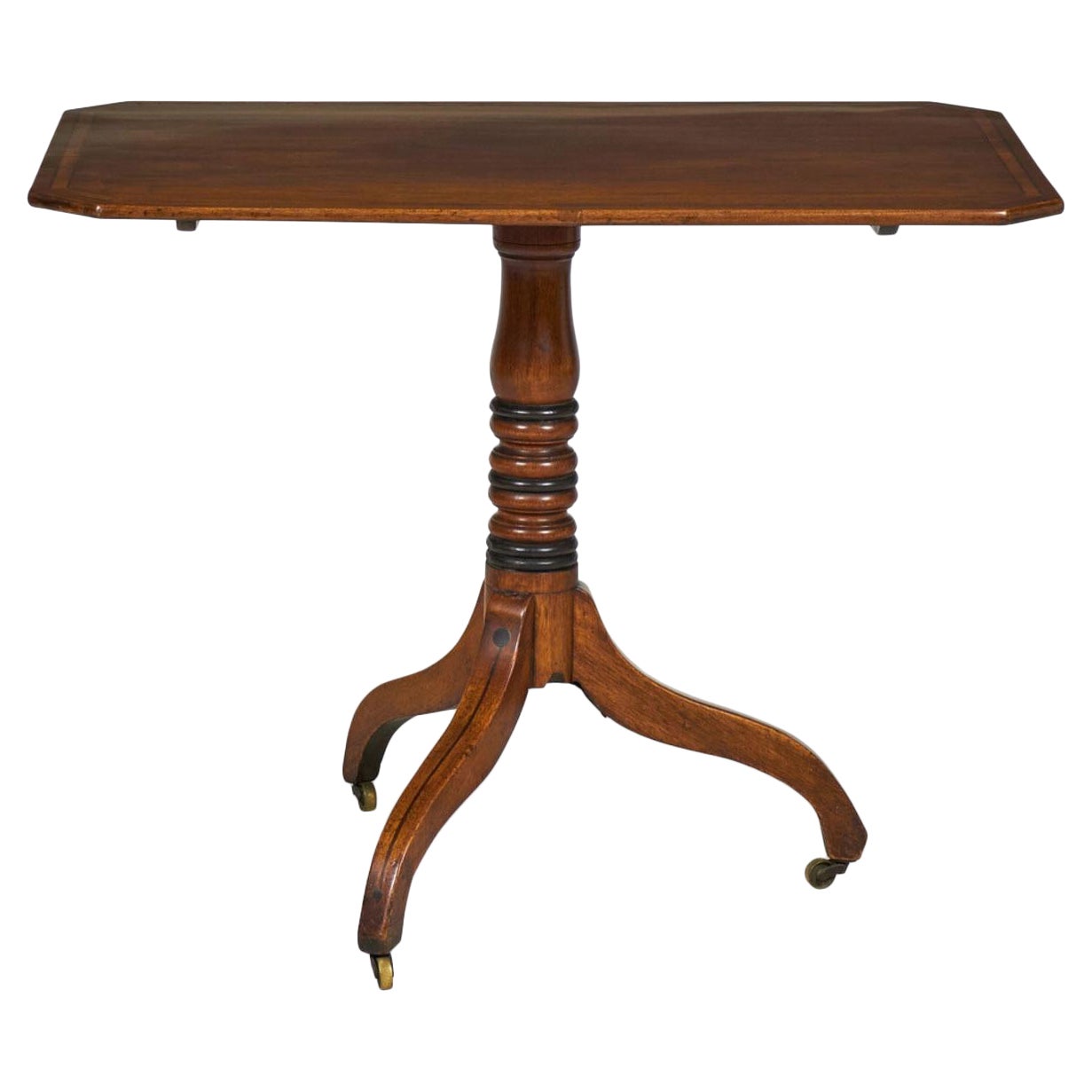 English Sheraton Mahogany Tilt Top Tea Table