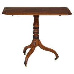 English Sheraton Mahogany Tilt Top Tea Table