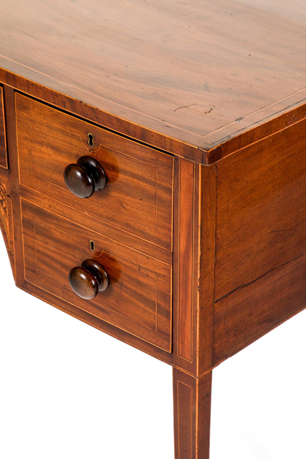 English Sheraton Revival Bow front Serving Table For Sale 2