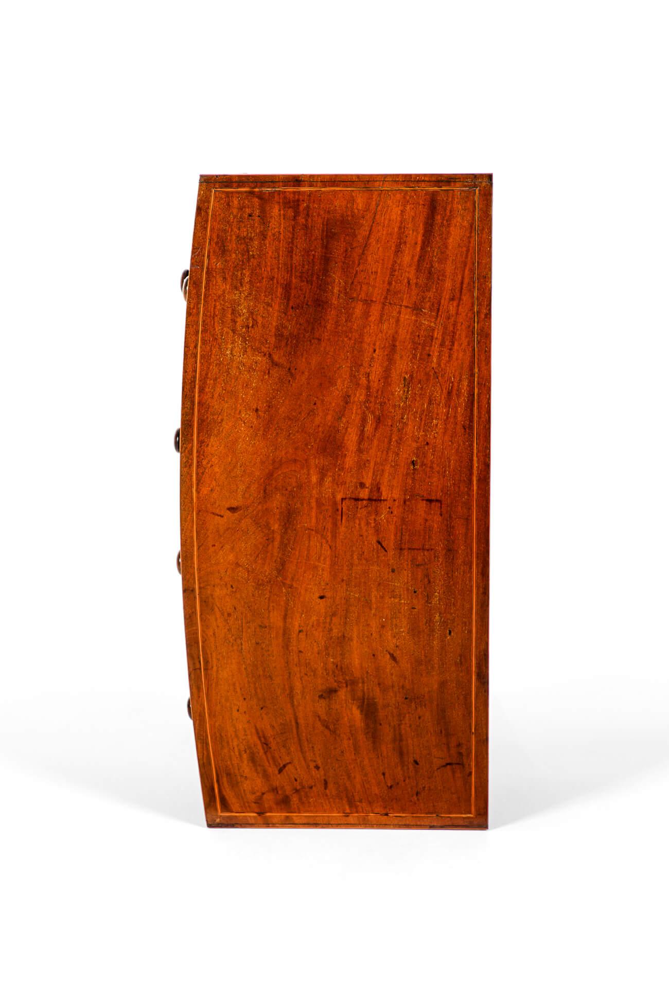 British English Sheraton Revival Bow front Serving Table For Sale