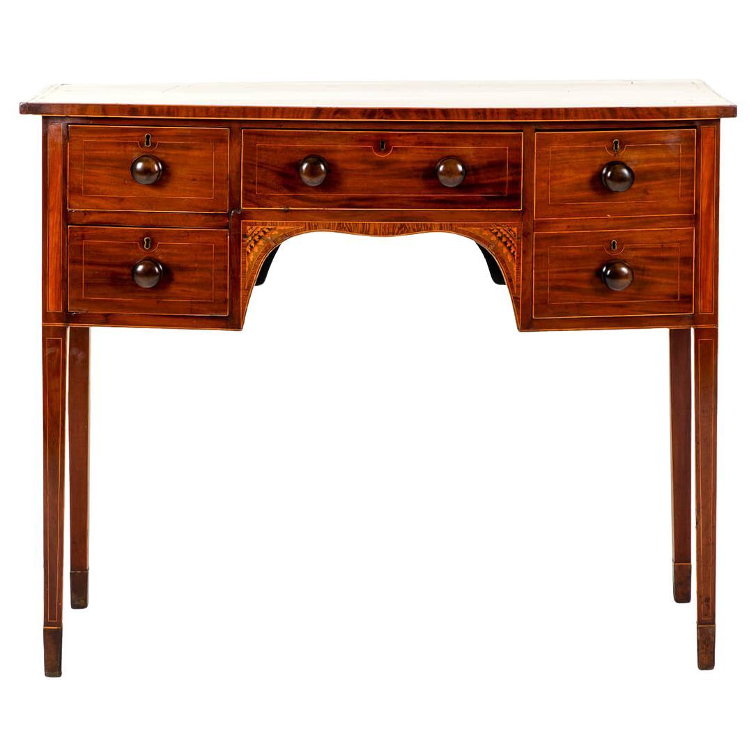 English Sheraton Revival Bow front Serving Table