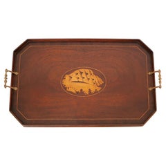 English Sheraton Revival Mahogany Tray