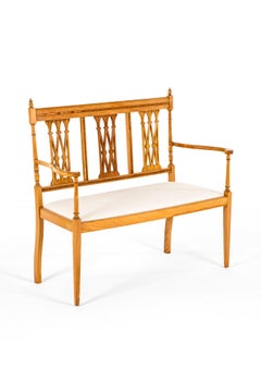 English Sheraton Revival Parlour Seat or Sofa Seat