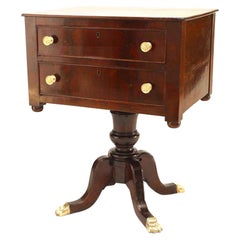 English Sheraton Style ‘19th Century’ Pedestal Base End Table