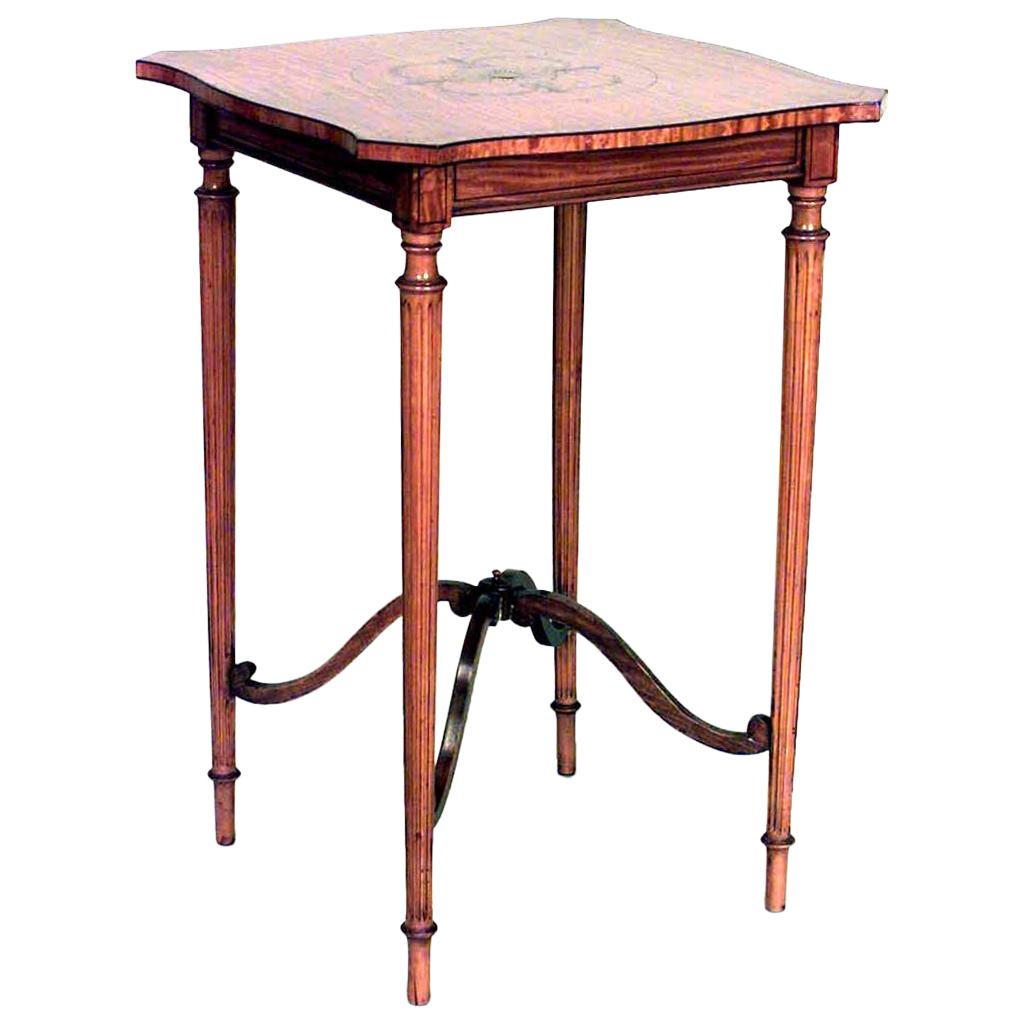 English Sheraton Satinwood End Table For Sale