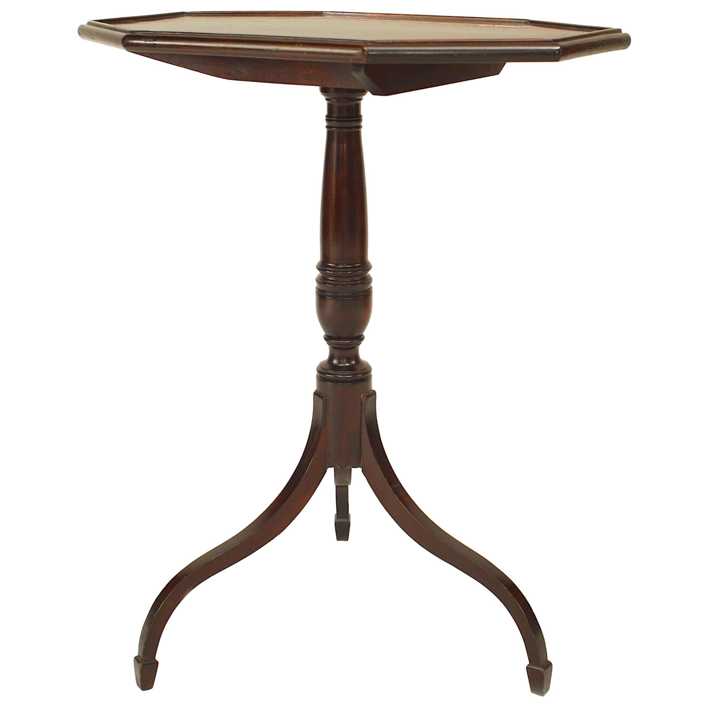 English Sheraton Style Mahogany End Table
