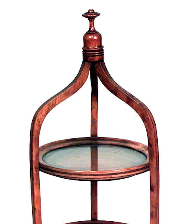 English Sheraton Style Satinwood 3Tier Muffin Stand For Sale at 1stDibs