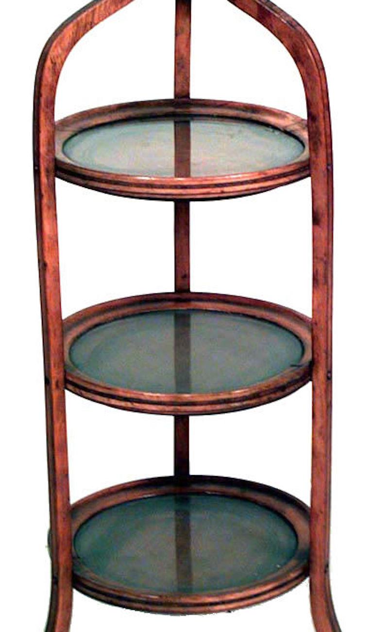 English Sheraton Style Satinwood 3-Tier Muffin Stand In Good Condition In New York, NY