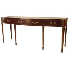 English Sheraton Mahogany Serpentine Console Table