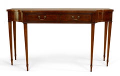 English Sheraton Yew Wood Console Table