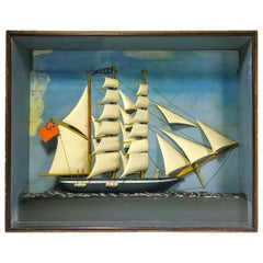 Antique English Ship Diorama