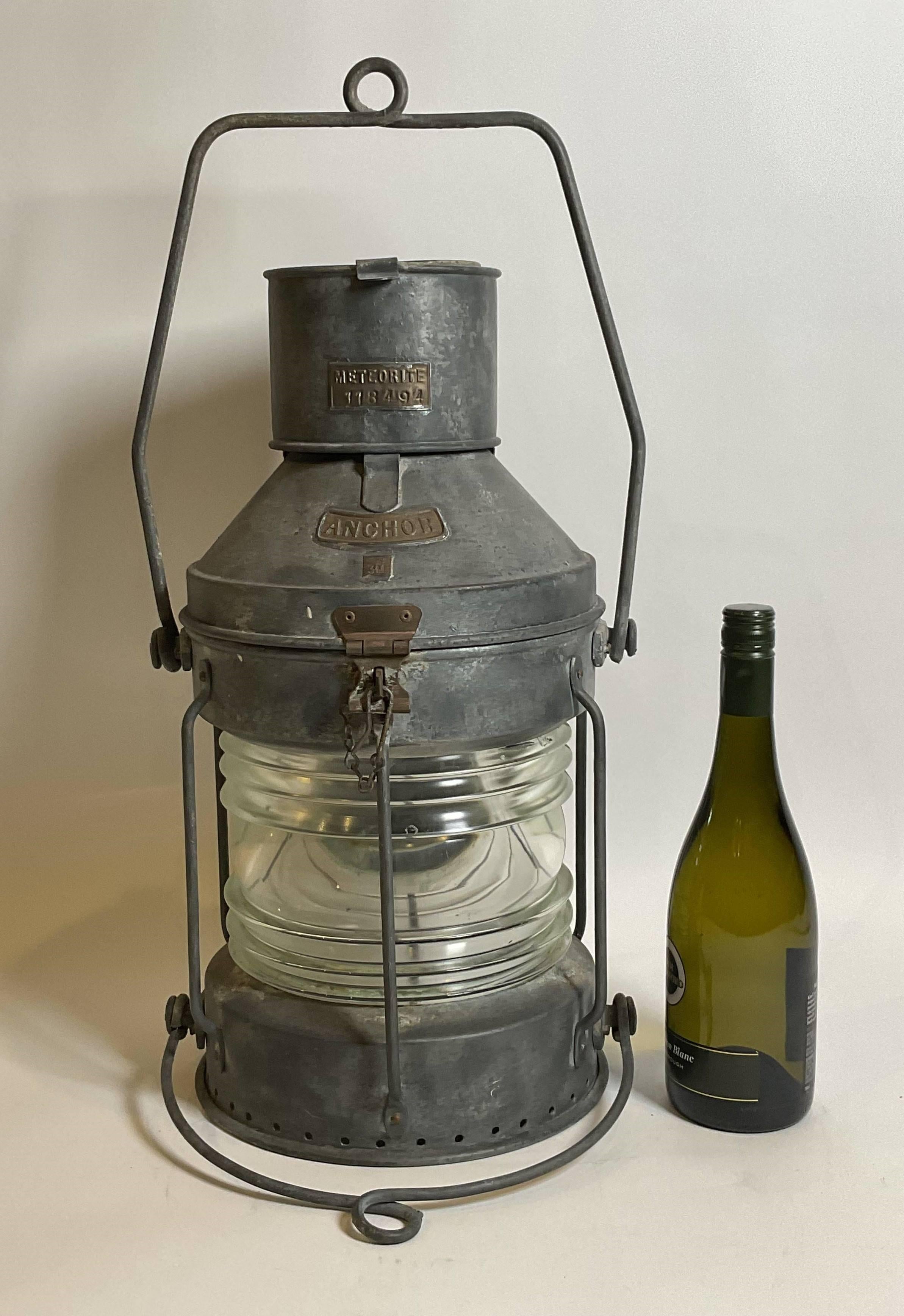 English Ships Anchor Lantern By Meteorite In Good Condition For Sale In Norwell, MA