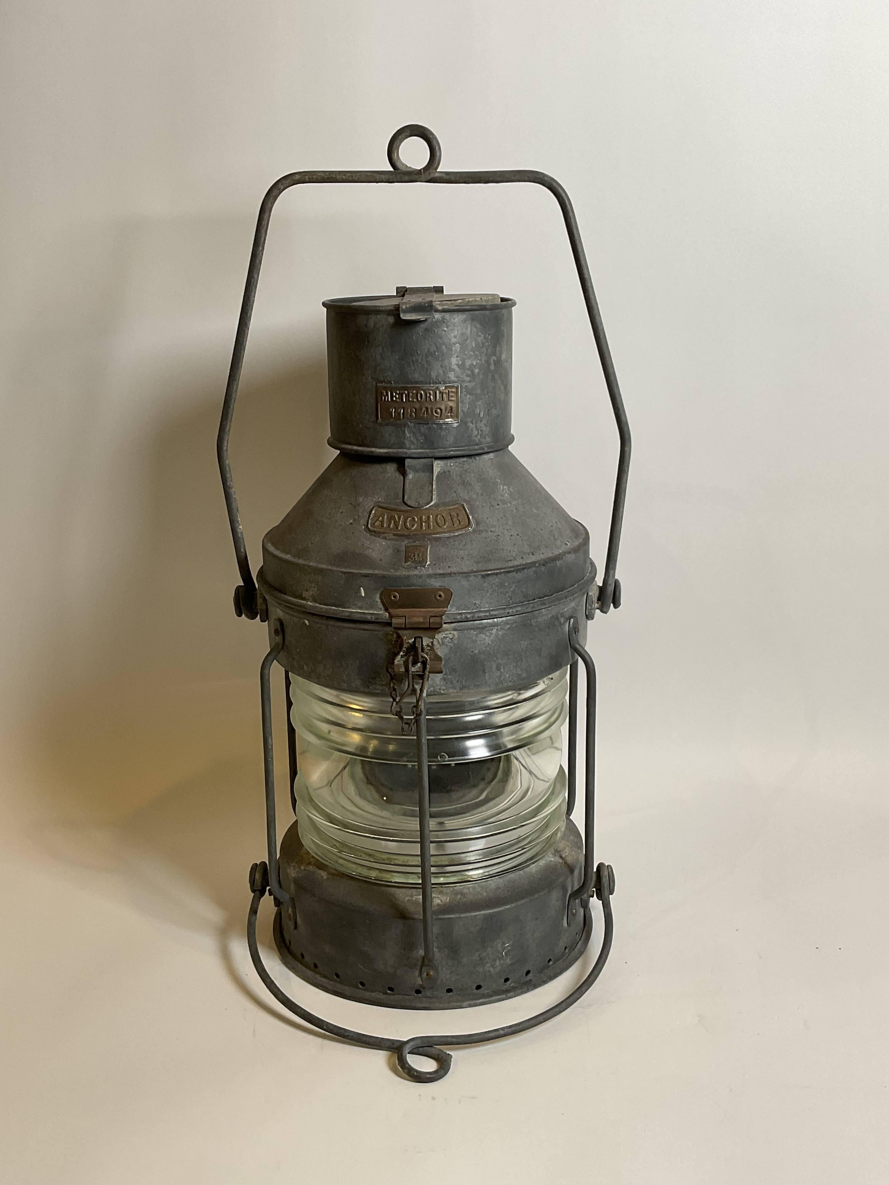 Early 20th Century English Ships Anchor Lantern By Meteorite For Sale