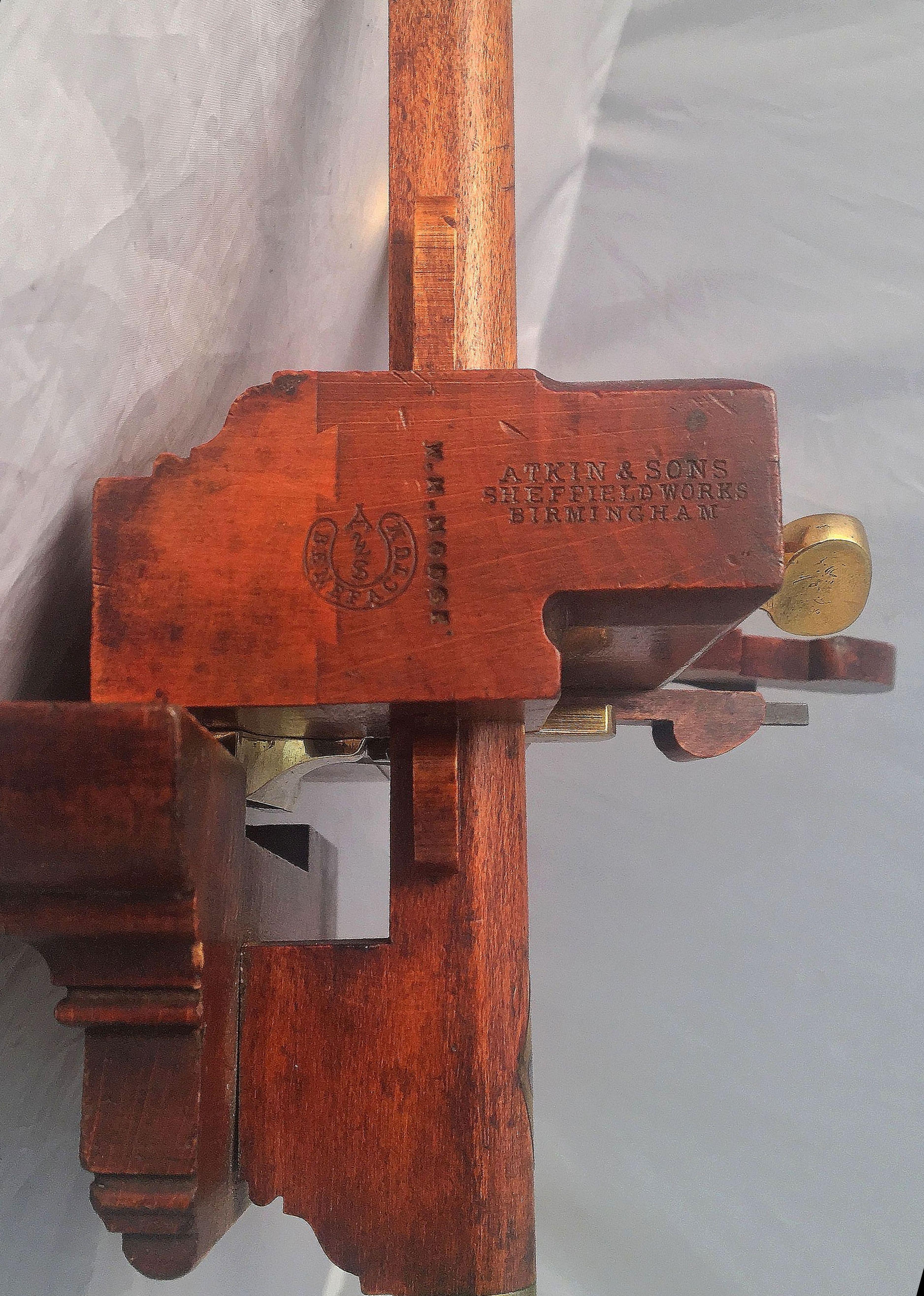 English Shipwright's or Carpenter's Sash Fillister Plane by Atkin and Sons For Sale 4