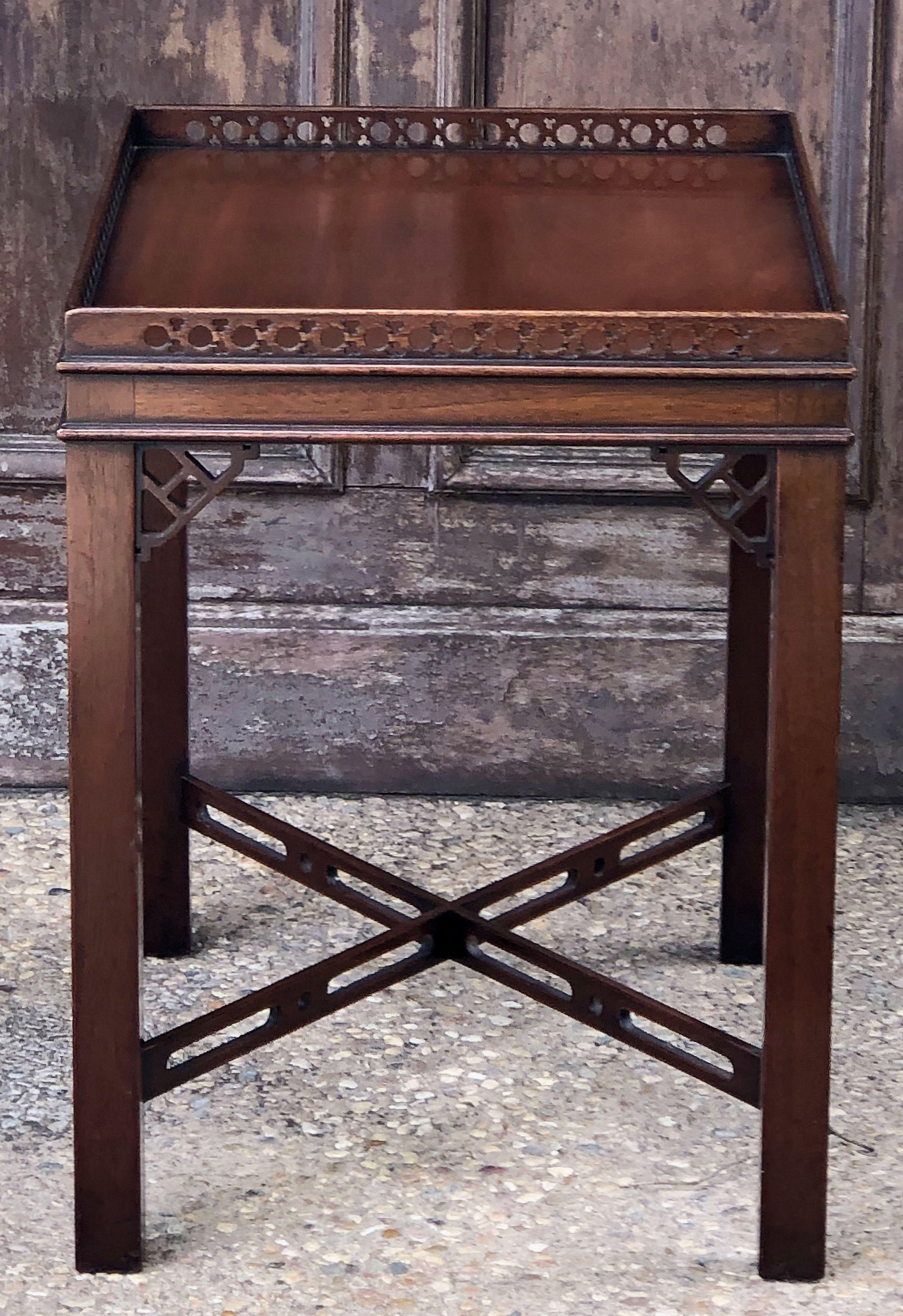 20th Century English Side or End Table of Mahogany in the Chippendale Style