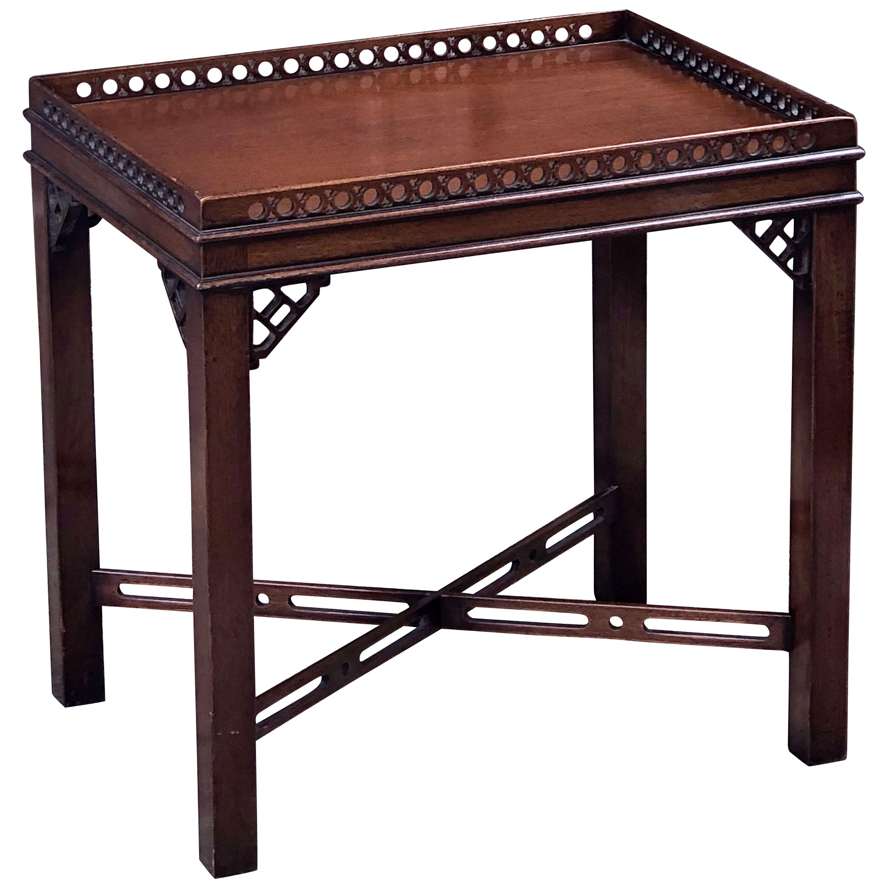 English Side or End Table of Mahogany in the Chippendale Style