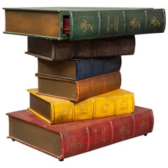 English Side Table in the Shape of Stacked Books