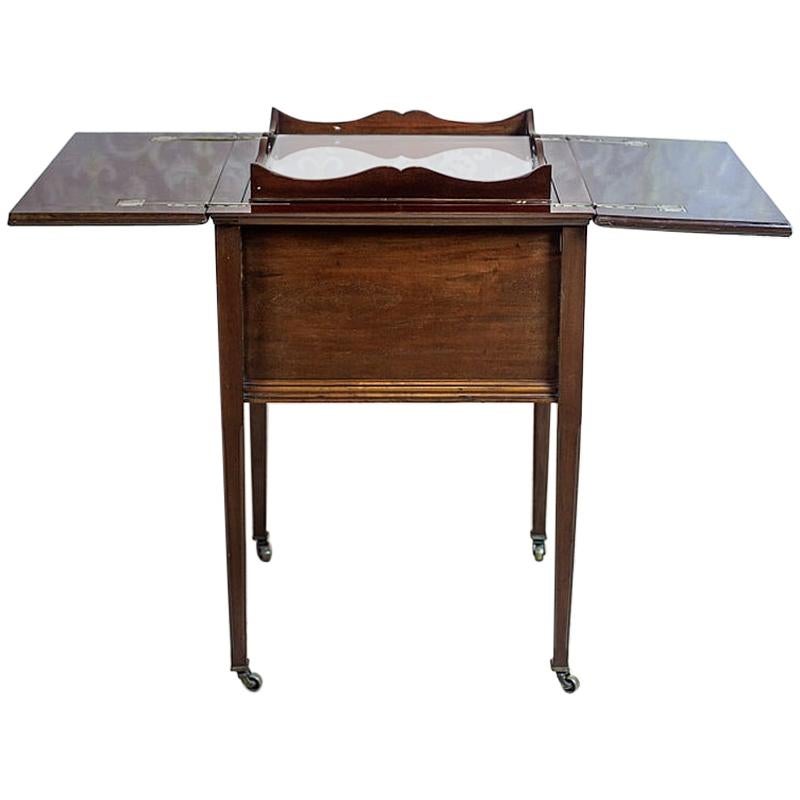 Grey Oak Wood Side Table with Drawers + Compartments, B&B Italia at