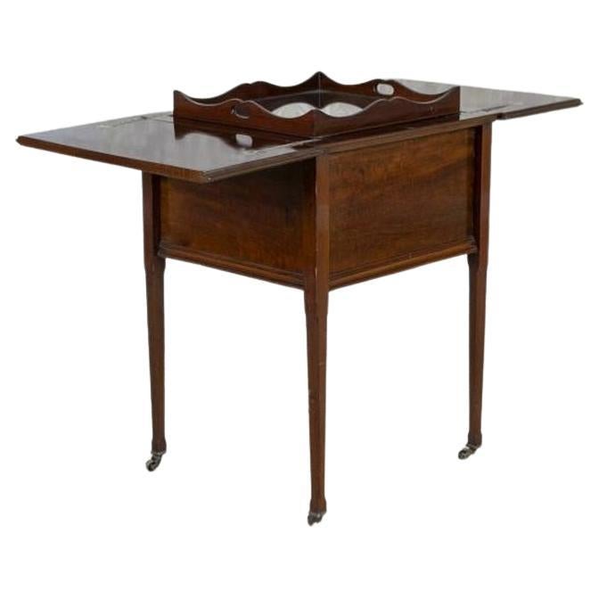 English Mahogany Side Table / Bar With Hidden Tray Circa 1880