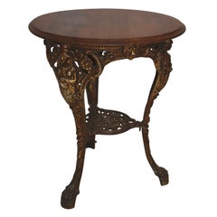 Table d'appoint anglaise avec base en fer, datant d'environ 1895
