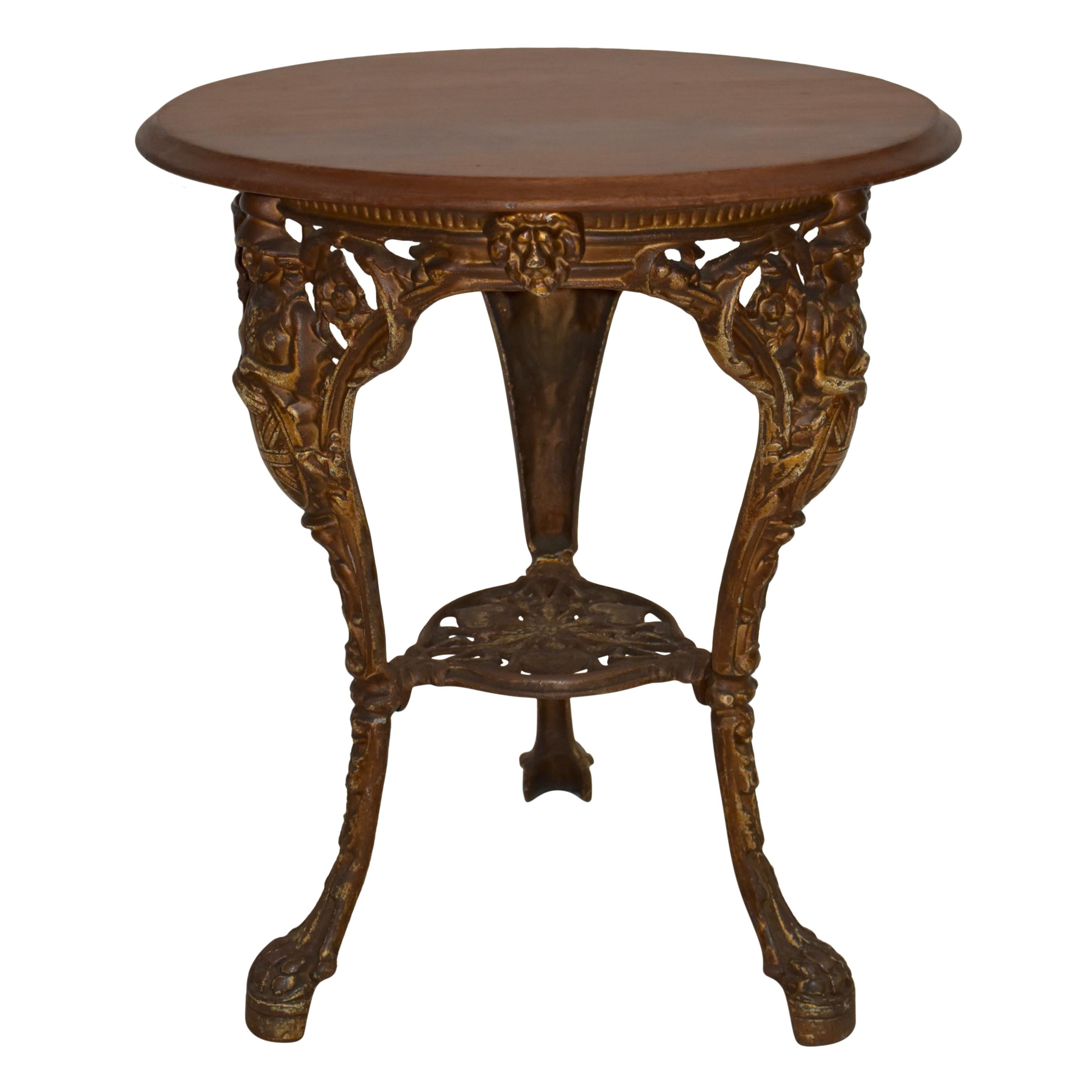 English Side Table with Iron Base, circa 1895 For Sale 4