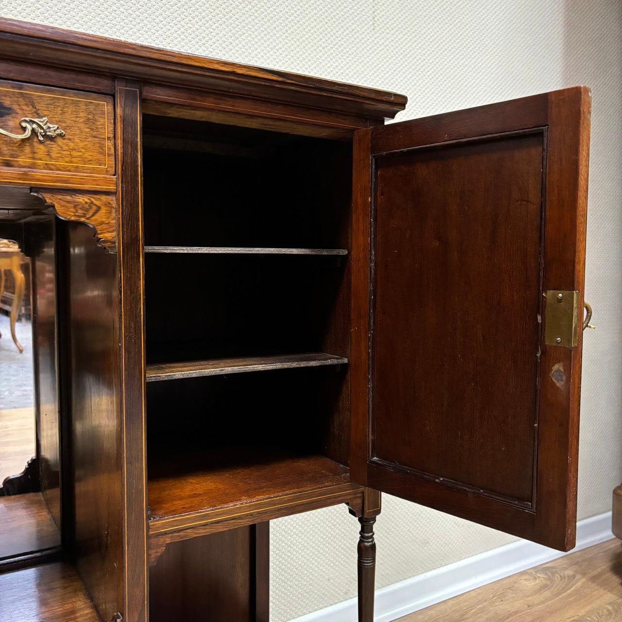 Enfilade anglais vers 1900  palissandre avec incrustations de buis 6
