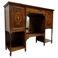Antique English sideboard around 1900  rosewood with boxwood inlays