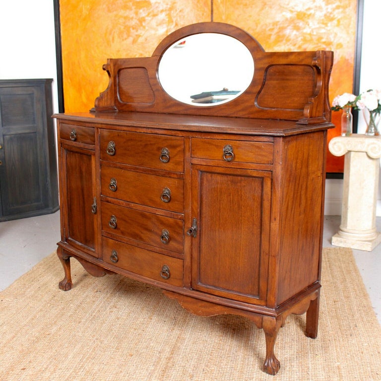 English Sideboard Arts and Crafts Mahogany Credenza, 19th Century For Sale at 1stDibs