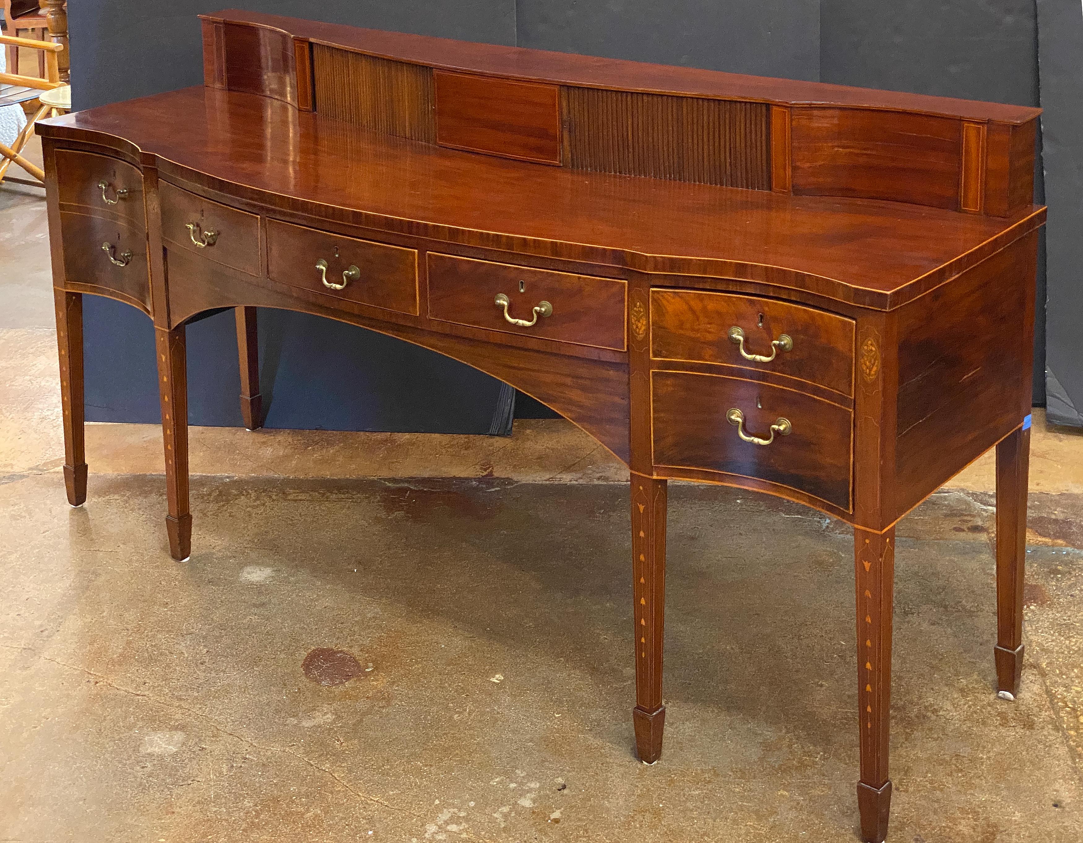 English Sideboard Console Server of Inlaid Mahogany from the Georgian Era For Sale 3